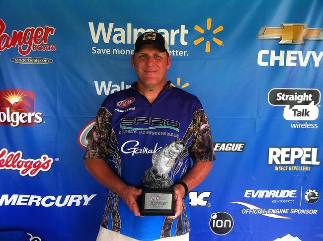 Co-angler Russell Lewis of Pineville, La., won the June 14 Cowboy Division event on the Red River with a 19-pound, 2-ounce limit. He walked away with close to $2,000 in tournament winnings for his efforts.
