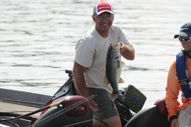 Tom Monsoor takes a second to show off a Lake Murray brute -- a rarity on day two.