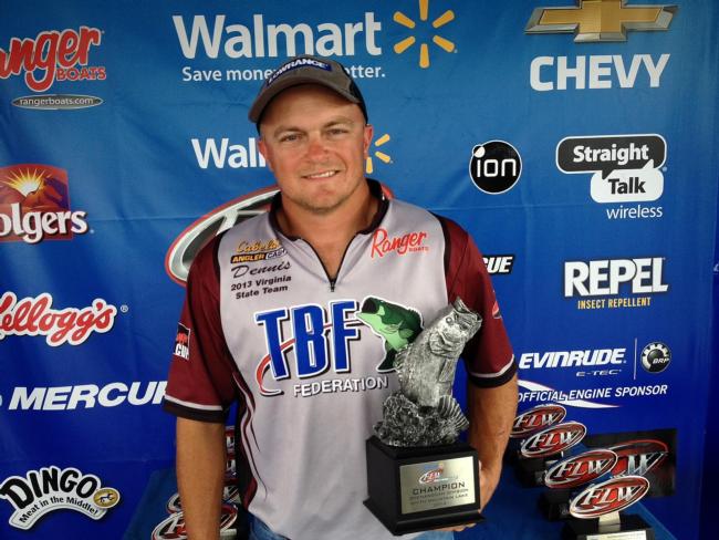 Co-angler Dennis Burdette of Lindside, W.Va., won the Sept. 20-21 Shenandoah Division Super Tournament on Smith Mountain Lake with a two-day total weight of 13 pounds, 6 ounces. Burdette took home over $2,500 in winnings for his efforts.