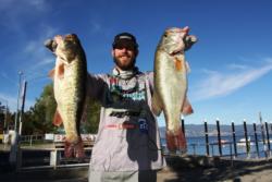 Aaron Britt of Yuba City, Calif., slipped to second place with 18 pounds, 11 ounces on day two of the Rayovac FLW Series Clear Lake event.