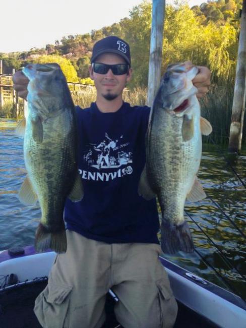Joey Fortina of San Jose State University found quality bass on Clear Lake during practice. 