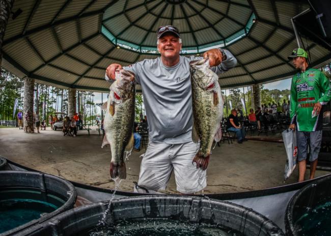 Jeff Cade shows off a nice pair of Sam Rayburn beauties.