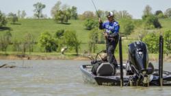 Pro John Cox took a long ride on day three of the Walmart FLW Tour on Beaver Lake; he is sitting one short of a limit at noon and is hoping the ride will payoff by day's end.