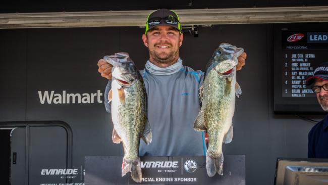 Brian Ankrum is the the second angler in the top five that only weighed in four fish. Getting the right quality bite Ankrum finished the day with 15 pounds, 13 ounces to round out our top five.  
