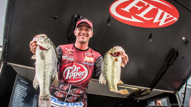At Saturday's weigh-in, Jeff Gustafson talked about the great fishing back home in Ontario, but bass like these are making him fond of  Alabama lakes as well.