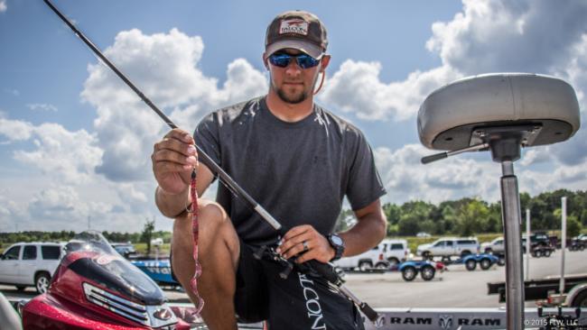 8. Zack Birge - the world's hottest rookie - used a red bug-colored Zoom Ol' Monster and a lovebug-colored Missile Baits Tomahawk 8.75 for most of his fish. He threw both on a Texas rig with a ¼-ounce weight. 
