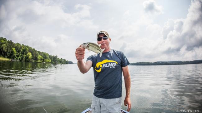 Oh baby. It's a Chickamauga giant. A fish this size might come in handy to fire up a school, but Martin will need them to get a lot bigger for the tournament. 