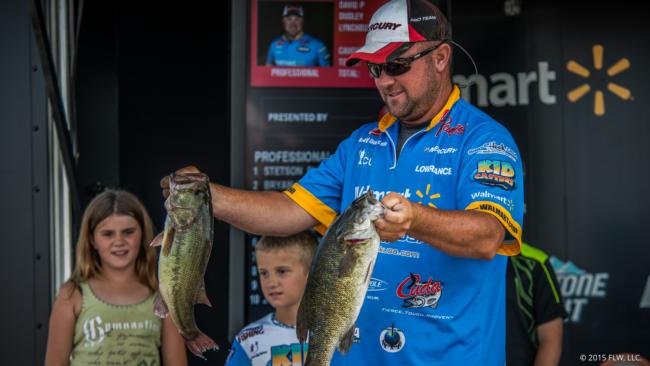 Walmart pro David Dudley brought an even 20 pounds to the scale on day three and sits in fourth place. 