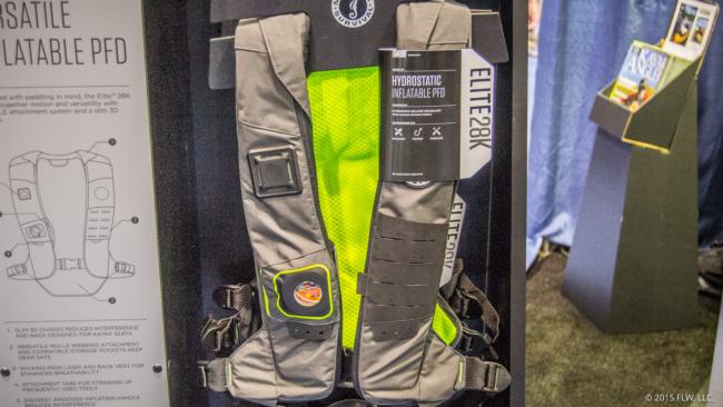 Mustang has taken its already popular life vests and revamped them with some new technologies. The new vests are more ergonomic, fitting more like a backpack. Mustang also added storage space for scissors, knives and other tools. The vest materials are moisture wicking for wearing all day. The vests inflate if immersed in water. MustangSurvival.com