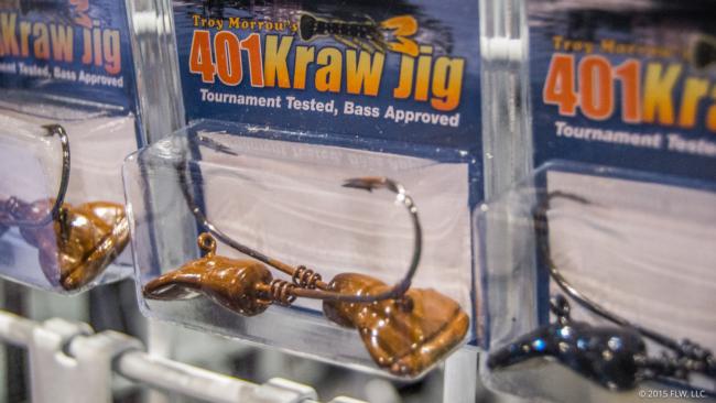 The 401Kraw Jig's head is shaped like a craw tail, making it perfect for any soft-plastic craw bait. The jig is designed to be fished in a similar way as a square-bill, where it is always moving and keeps in constant contact with the bottom. 
The jighead comes with a 4/0 Gamakatsu hook and is available in four different colors. It's sold two to a pack for $6.99.
