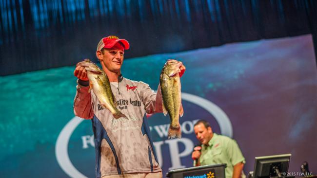 Brandon Cobb caught almost 15 pounds to make the top five on day one.