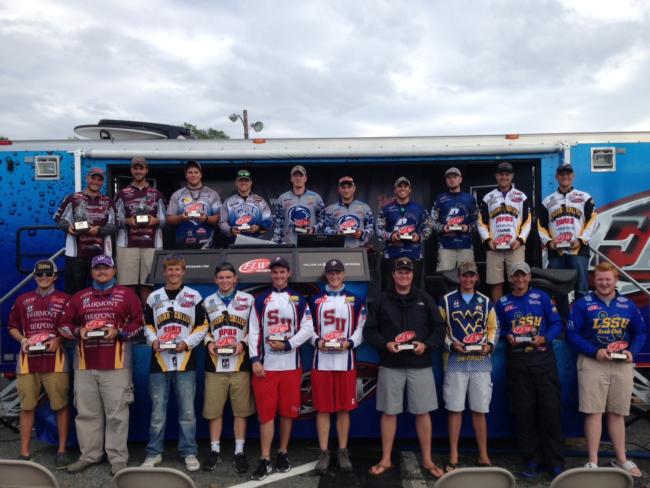 The top 10 teams that will represent the Northern Conference at the 2016 FLW College Fishing National Championship.