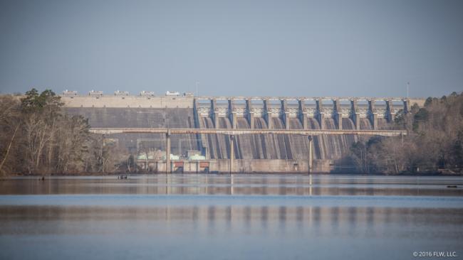 Hartwell Dam marks the upstream boundary for the fish-off on Russell.