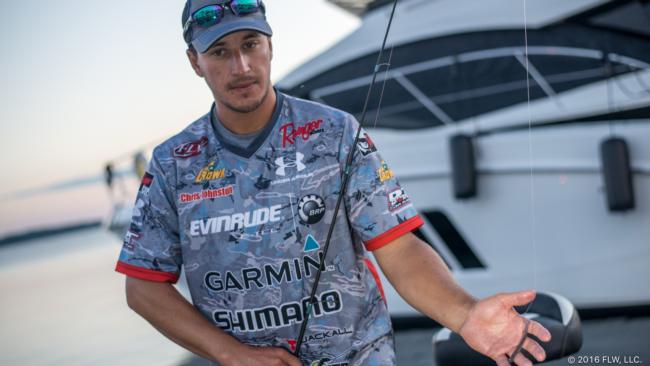 Chris Johnston passed some of the time before the Forrest Wood Cup by earning yet another top 10 in Costa FLW Series competition thanks to a drop-shot with a Jackall Crosstail Shad and either a 3/8- or 5/8-ounce weight.  