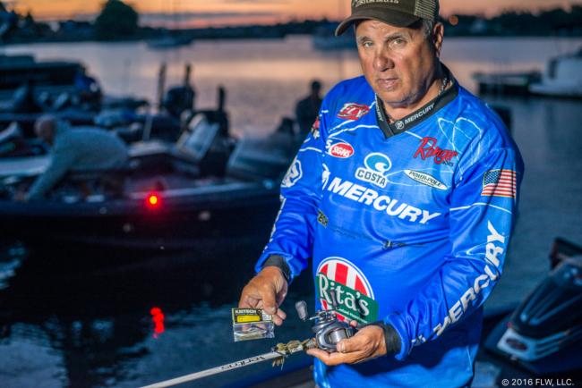 New Jersey's John Vanore put a 1/2-ounce Keitech Tungsten Casting Jig (green pumpkin blue) with a Zoom Super Chunk trailer in his hand to finish eighth.
