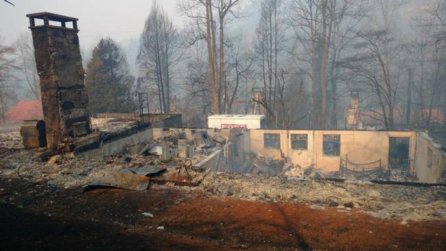 Tim Malone's house after the Gatlinburg fire.