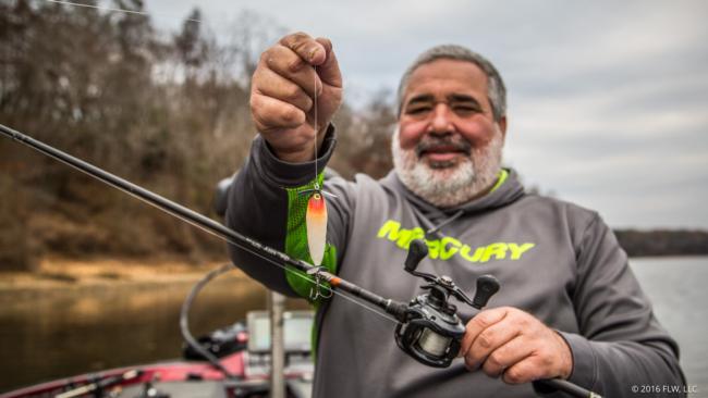 A simple prop bait is Horton's favorite topwater lure for spotted bass.