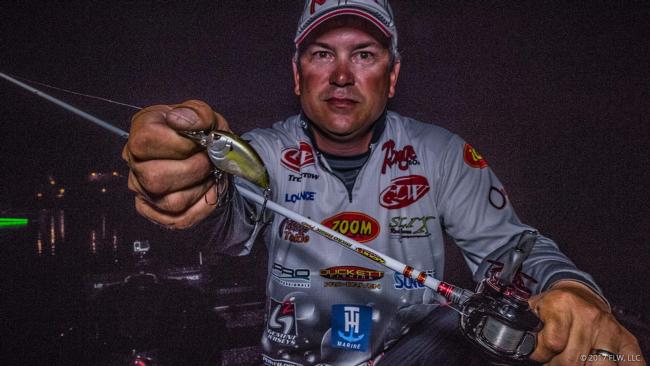 Troy Morrow used a SPRO Little John MD crankbait in clear chartreuse as well as a wacky-rigged green pumpkin candy Zoom Fluke Stick.