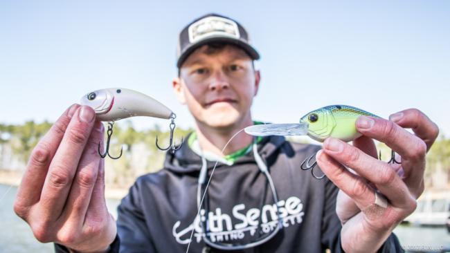 Cranking produced all of Casey Sobczak's day three fish. His selection of 6th Sense baits included the Cloud 9 C15 and C25, along with the Movement 80.