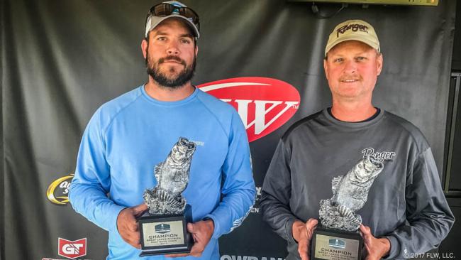 Co-anglers Matt Knox (right) and John Pliwko tied for the win in the Great Lakes Division event. 
